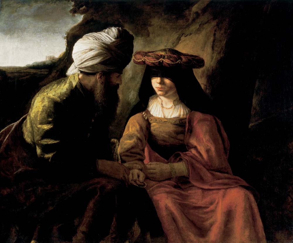 Judah and Tamar--School of Rembrandt van Rijn